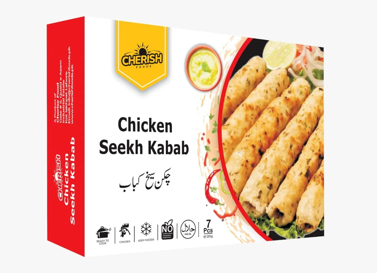 Cherish Frozen Chicken Seekh Kabab-Box 205Gm